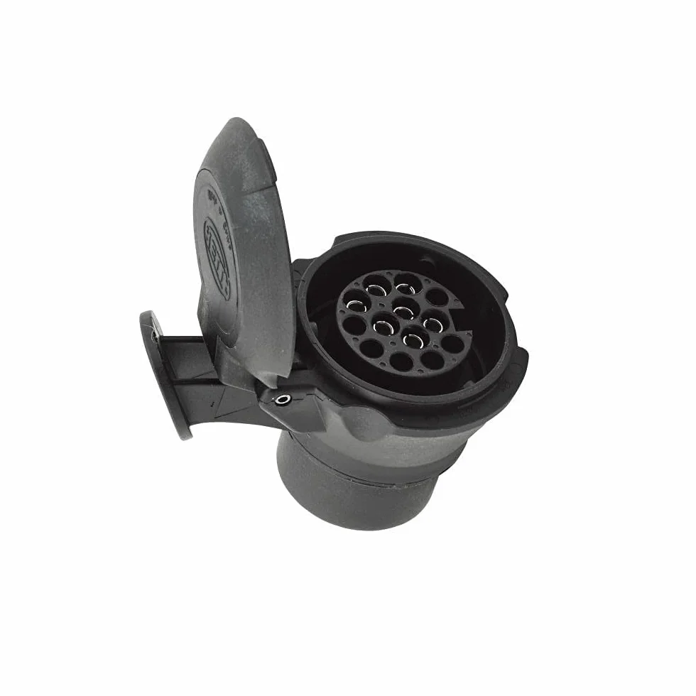 HELLA Adapter gniazdo wtykowe 12V 7 na 13-biegunowy 57mm czarny DIN ISO 1724 N-Typ 11446 N-Typ
