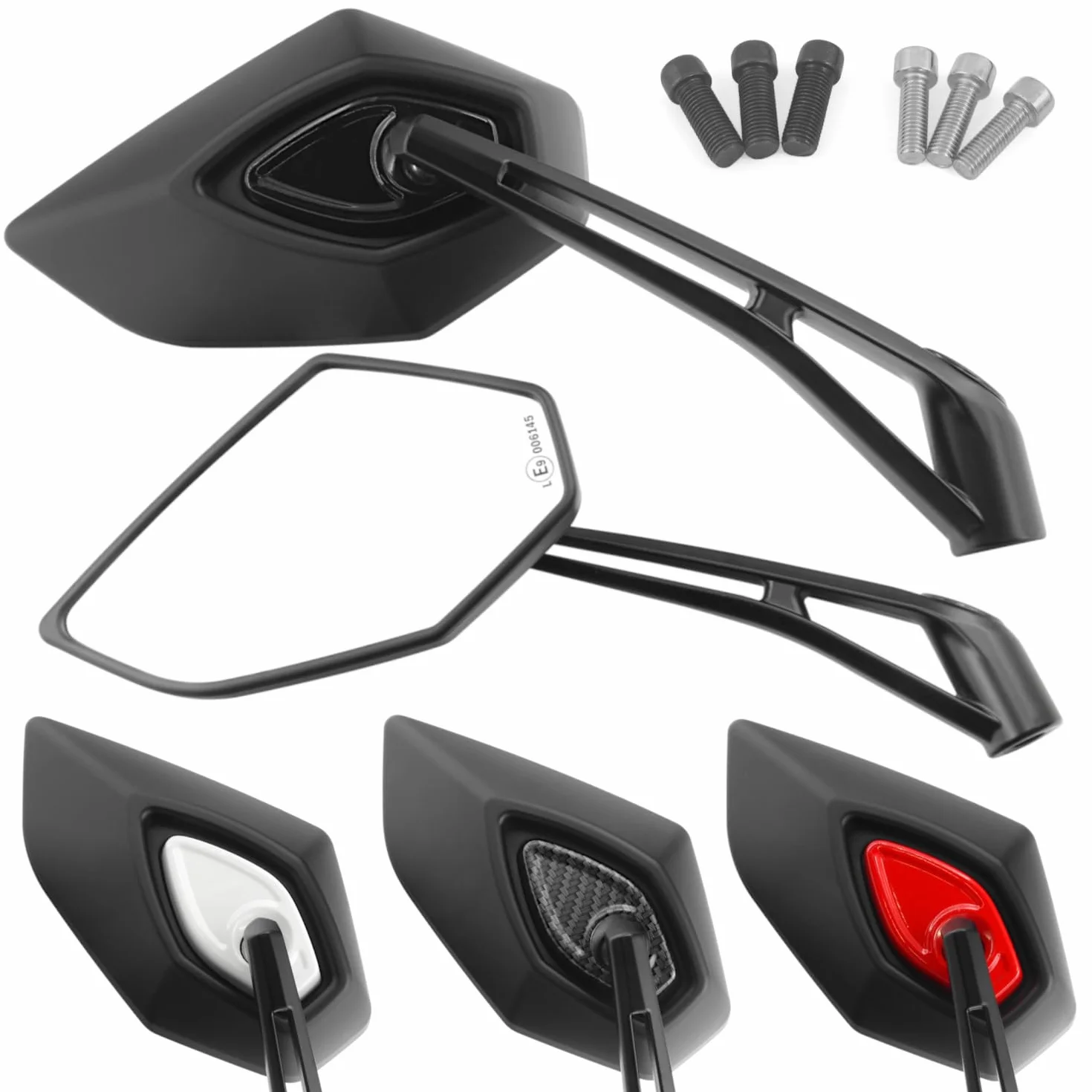 Uniwersalne lusterka wsteczne do motocykla para czarne certyfikat E M10 kompatybilne Duke Z900 Z750 Z650