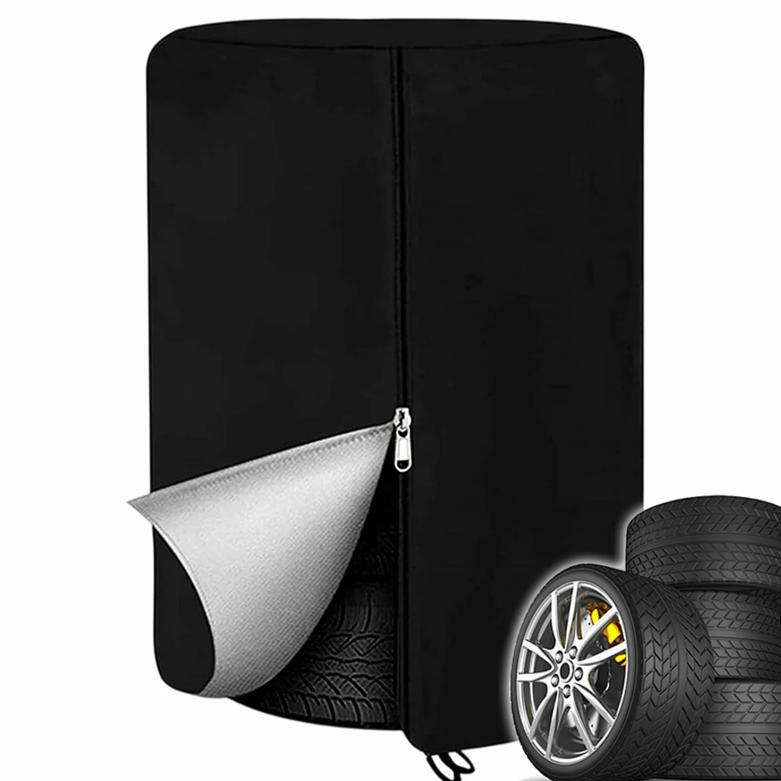 Trailer Tire Cover, Waterproof Spare Tire Storage Bag, Heavy-Duty 420d Oxford Fabric, Large Capacity & Outdoor Wheel Organization for Trucks Trailers, 43.31x28.74x28.74 Inches