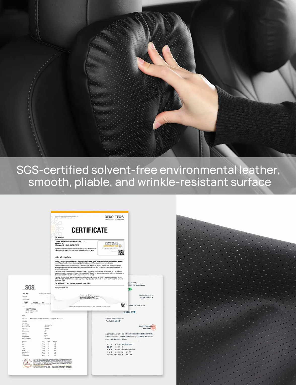 TPARTS Skórzana poduszka na kark TPARTS dla Tesla Model Y/X/3/S, akcesoria do Tesla Model 3, akcesoria do Tesla Model Y, poduszka na szyję do samochodu do podróży (1 szt. Czarna)
