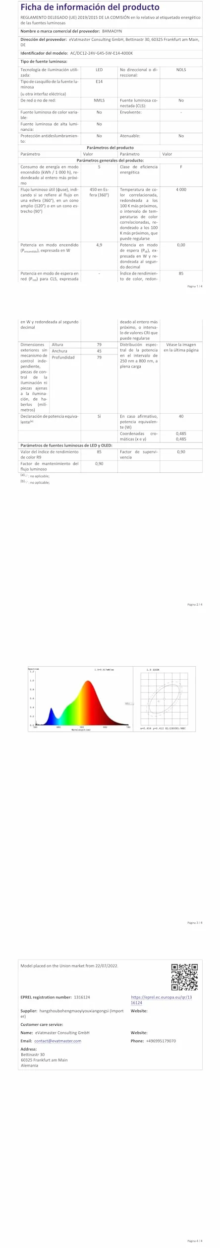 Glühbirne 12V 24V LED E14 5W (Naturalna Biel 4000K)