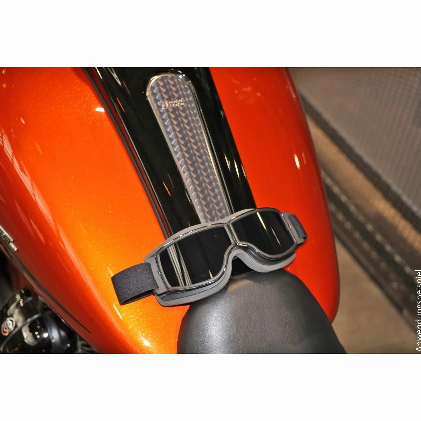 PiWear® Nevada gogle motocyklowe do kasku dla osób noszących okulary, styl retro, klasyczne okulary ochronne Oldtimer czarne, przyciemniane