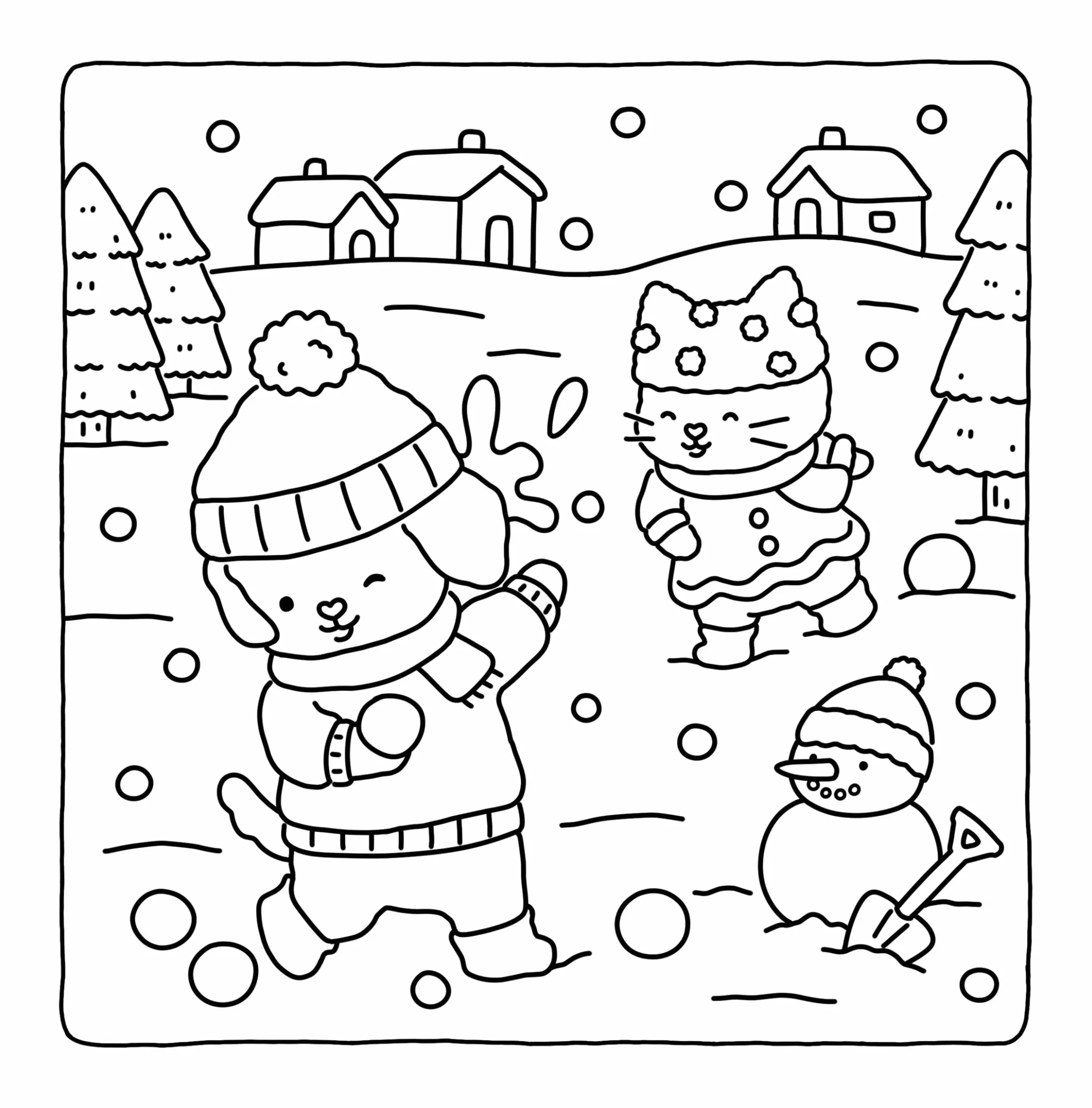 Fuzzy Hygge: Christmas Vibes Coloring Book for Adults & Teens Featuring Cozy Festive Holiday Winter Scenes with Adorable Animals Characters