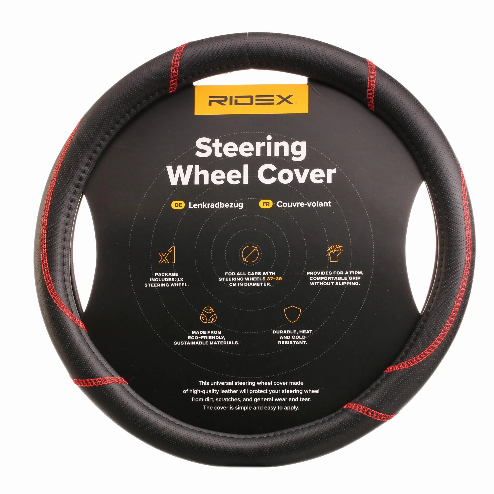 RIDEX 4791A0139 Pokrowiec na kierownicę czarny Czerwony