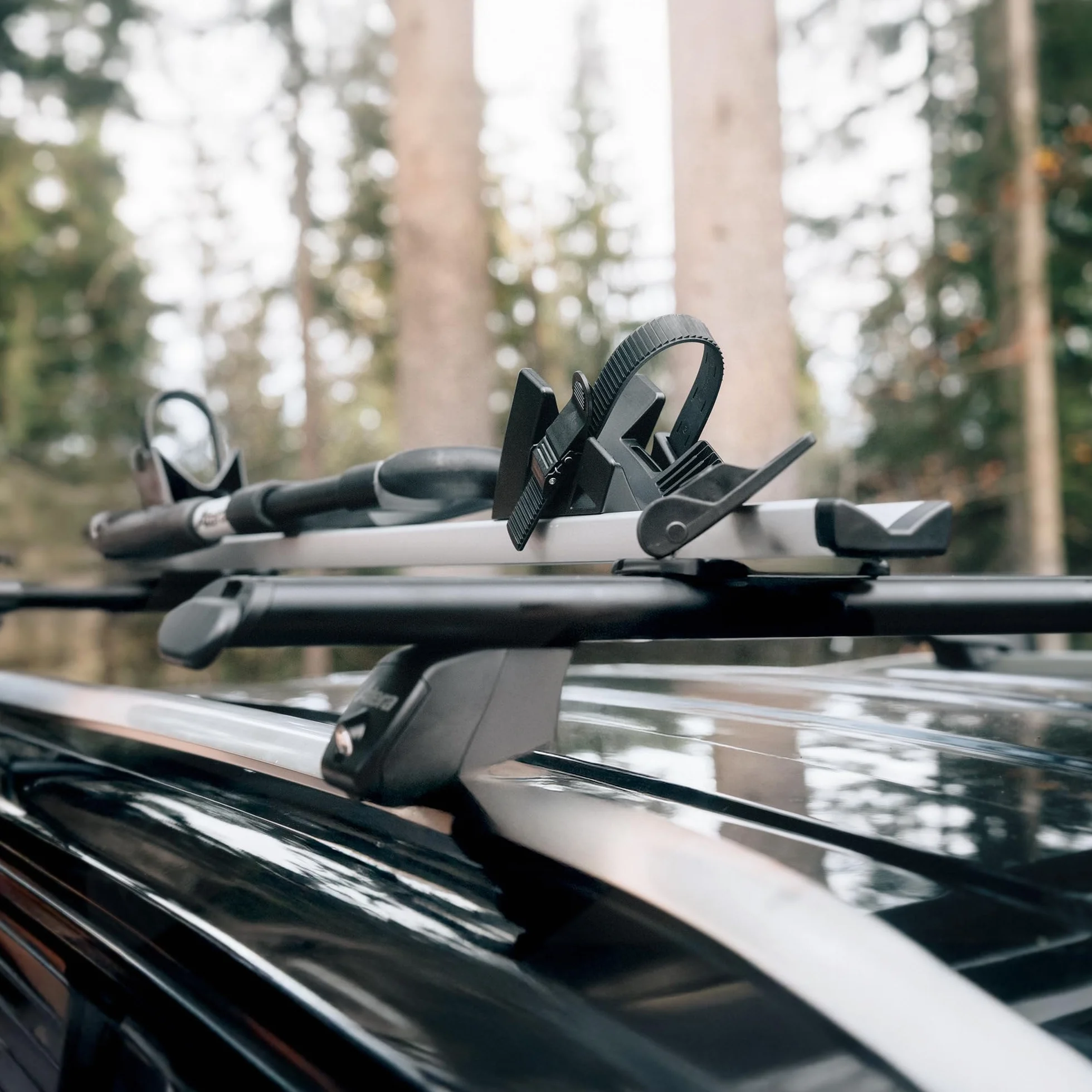Atera 08227 Bagażnik rowerowy Giro AF+, aluminium, srebrny - bagażnik dachowy do samochodu osobowego na 1 rower, do 17 kg ładowności