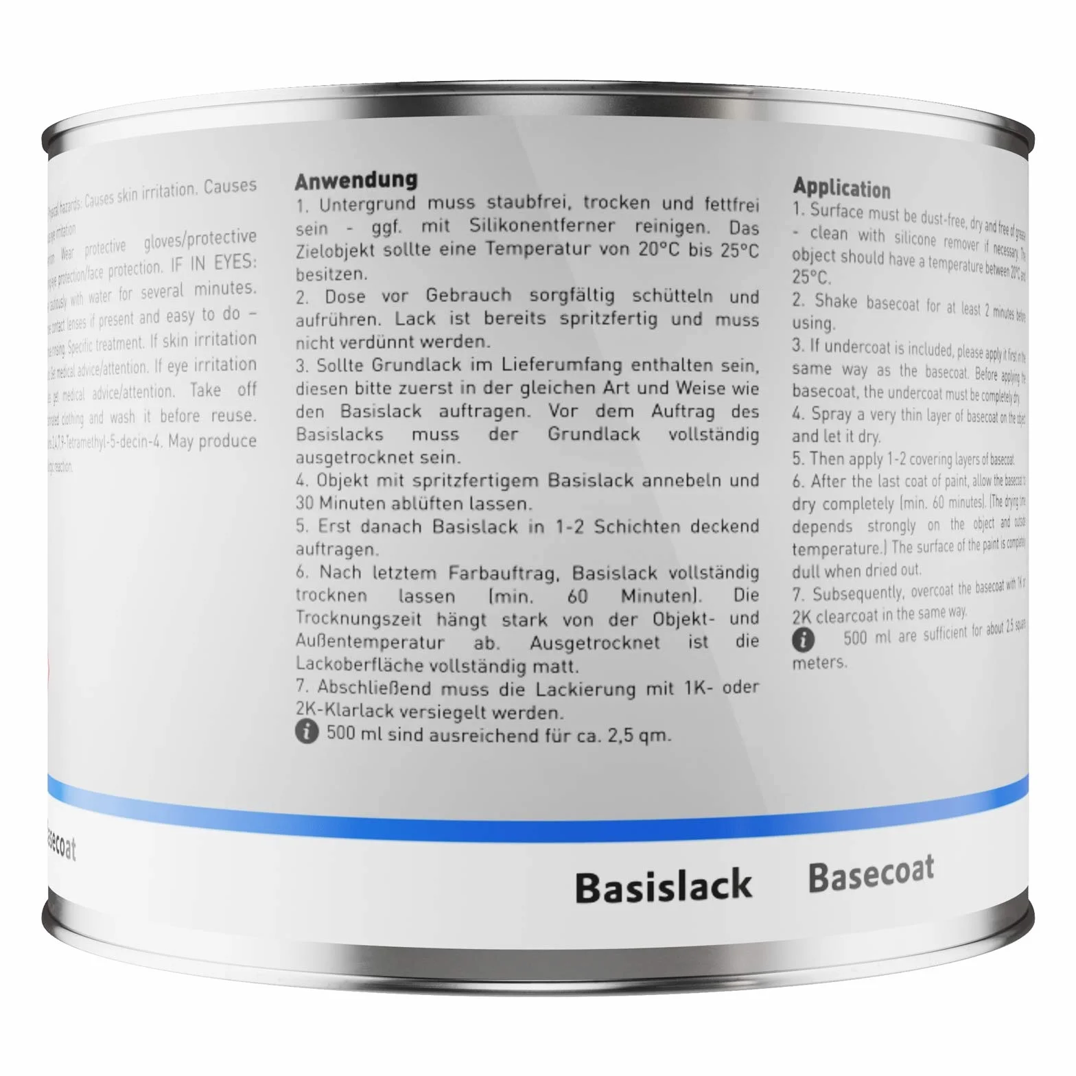 MG PRIME Lakier samochodowy Puszka gotowa do natrysku dla BMW A76 Tiefseeblau Metallic/Deep Sea Blue Metallic Lakier bazowy 0,5 litra 500ml