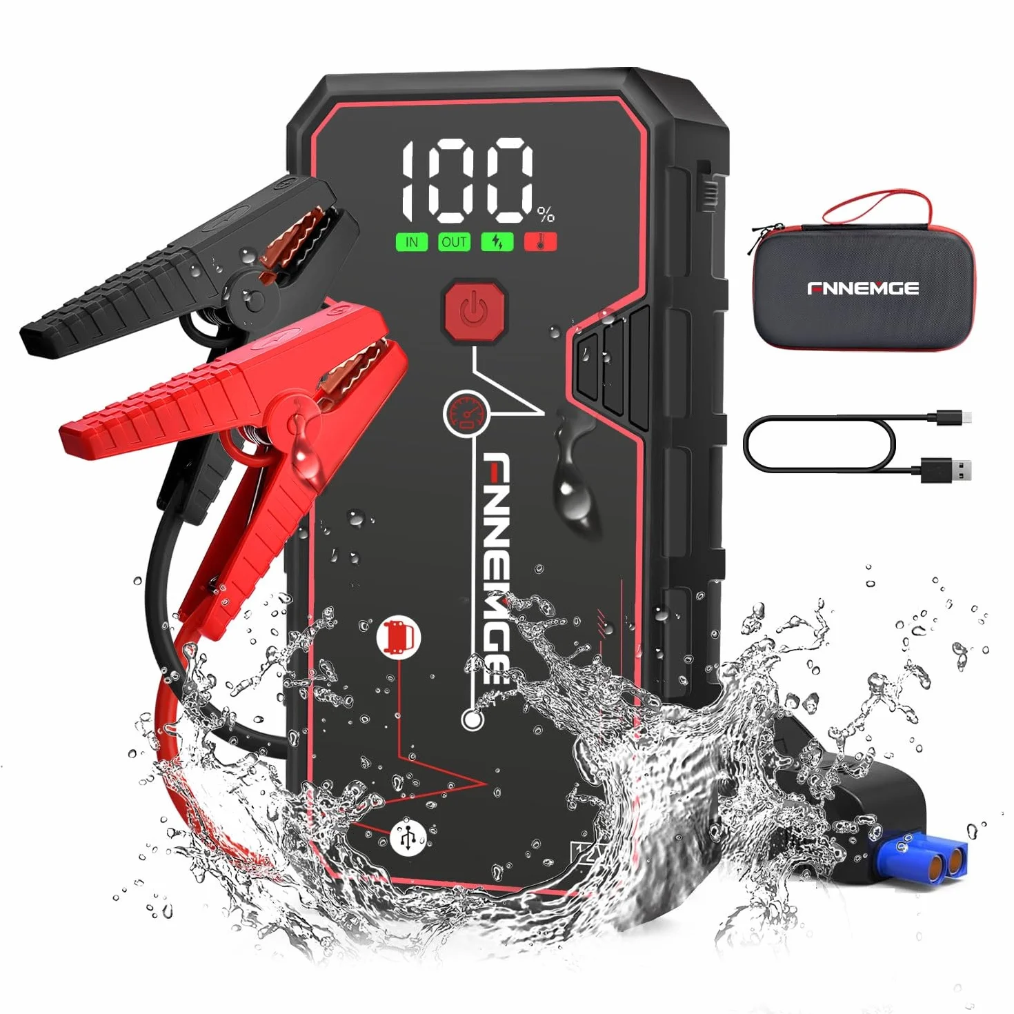 Rozrusznik samochodowy 23800mAh 5000A z wyświetlaczem LED