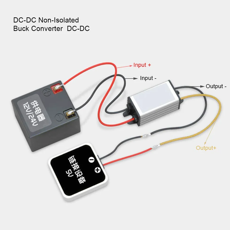 Konwerter Obniżający, Przetwornik Napięcia o Wysokiej Wydajności, Regulator Napięcia 12 V/24 V do 5 V 5 A, Przetwornice DC-DC do Samochodów Ciężarowych, Wydajność Konwersji do 96%
