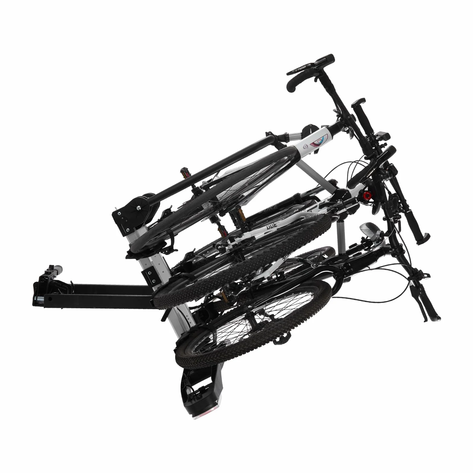 VEVOR Składany bagażnik rowerowy 5 cm 3 rowery 65 kg z tylnym światłem