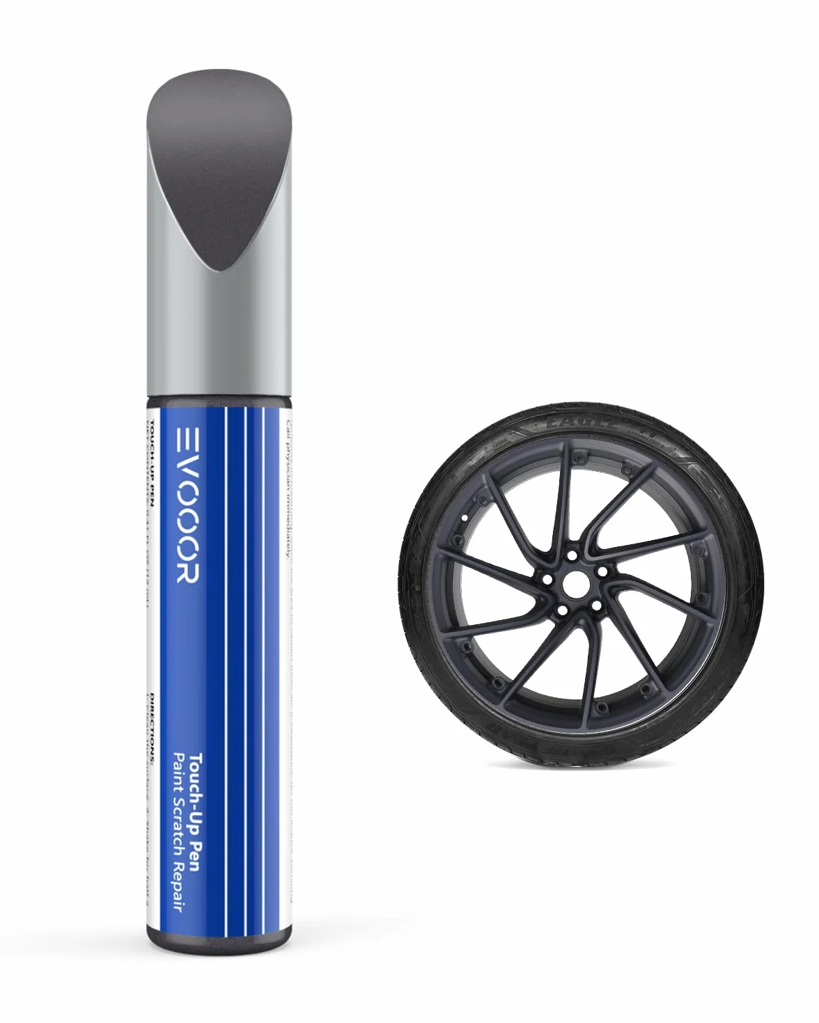 Tesla pisak do lakieru do 2024 Model 3 Highland - DIY naprawa uszkodzeń krawężnikowych z dopasowaną farbą Touch Up w kolorze Incognito Grey (pasuje do 20'' koła Performance Wrap)