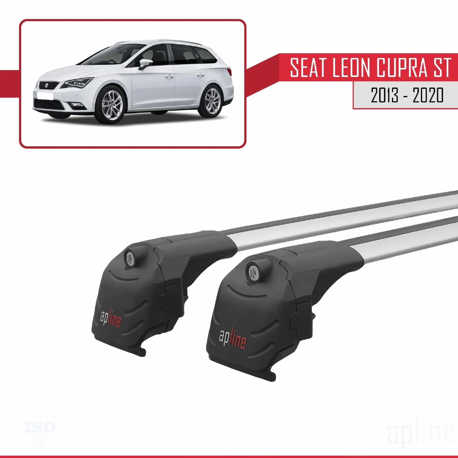 Relingträger Dachträger Auto Bagażnik Aluminium Szary Kompatybilny z Seat Leon 3 (5F) Cupra ST 2013-2020 2 pręty