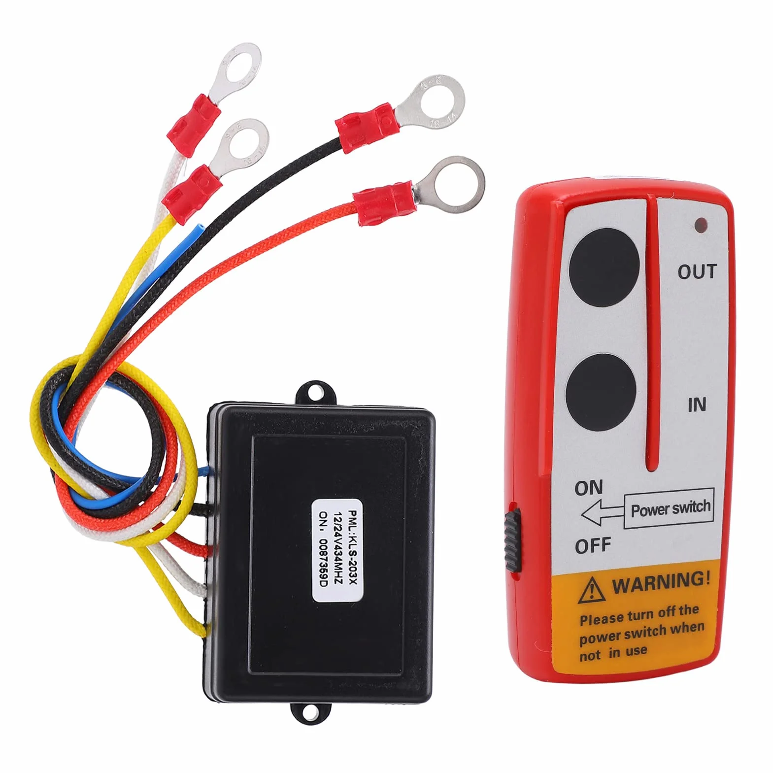 Przenośny przełącznik 12V 24V 75ft Heavy Duty Remote Control wciągarka bezprzewodowy zestaw zdalnego sterowania do Jeep ATV SUV Truck Czerwony