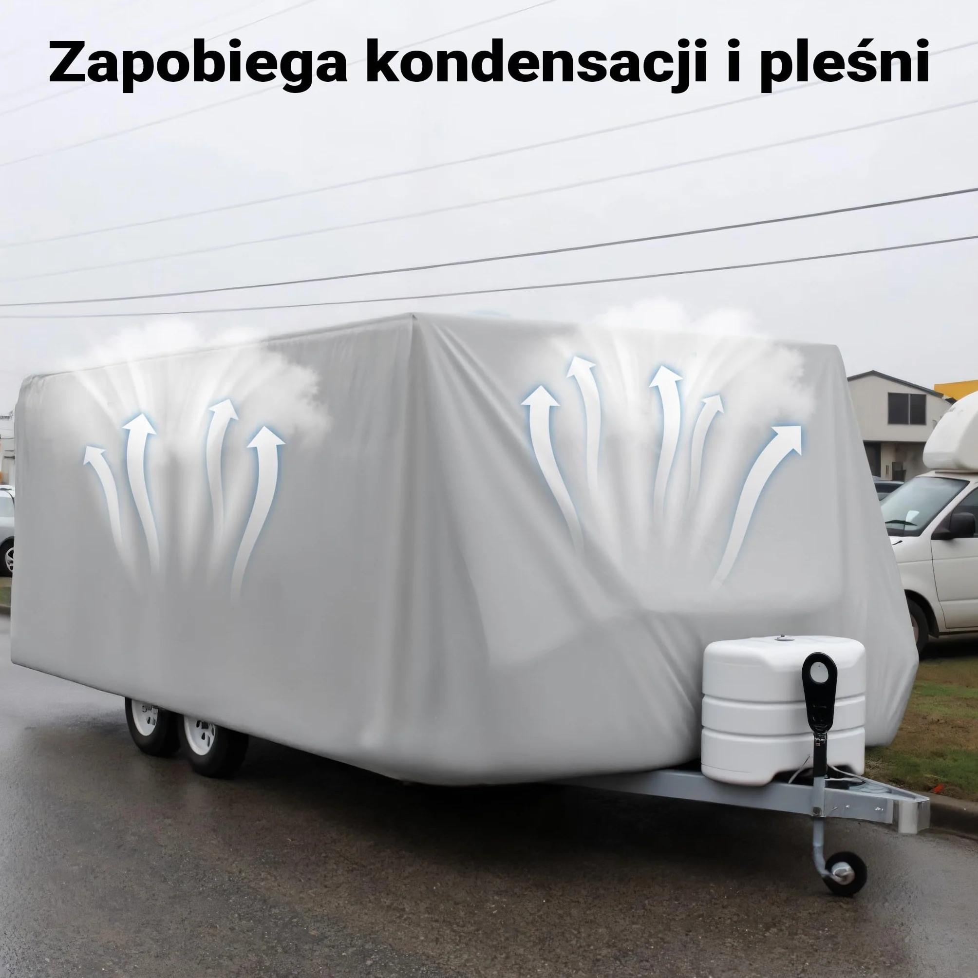 Osłona ochronna na przyczepę kempingową rozmiar S 426x225x220cm pokrowiec na przyczepę kempingową