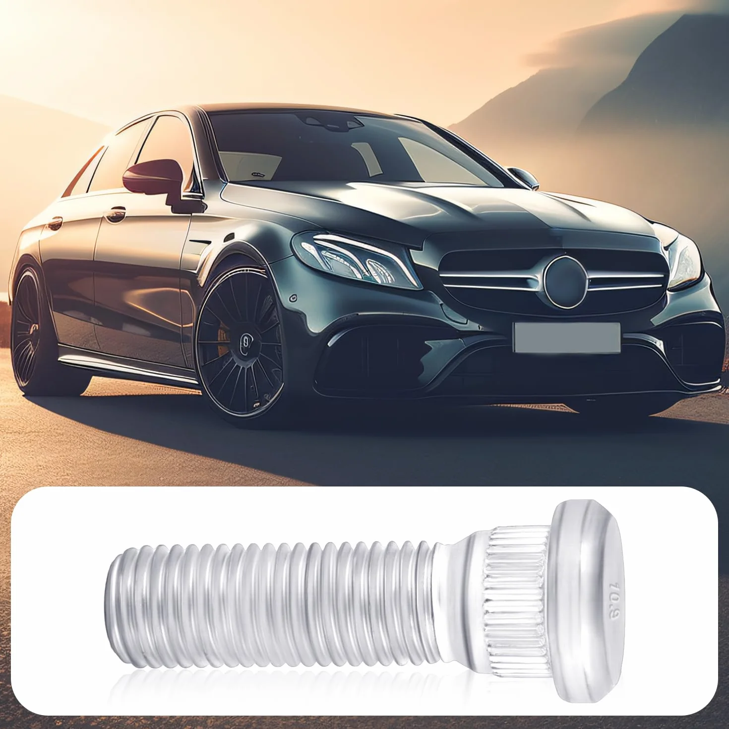 5szt M12x1,5 Kolki do Kól, Dlugosc 48mm Stalowe Sruby z Uchem Kolki do Opon Akcesoria Samochodowe Kompatybilne z Toyota Odpowiednie dla Chevroleta dla Serii Lexus
