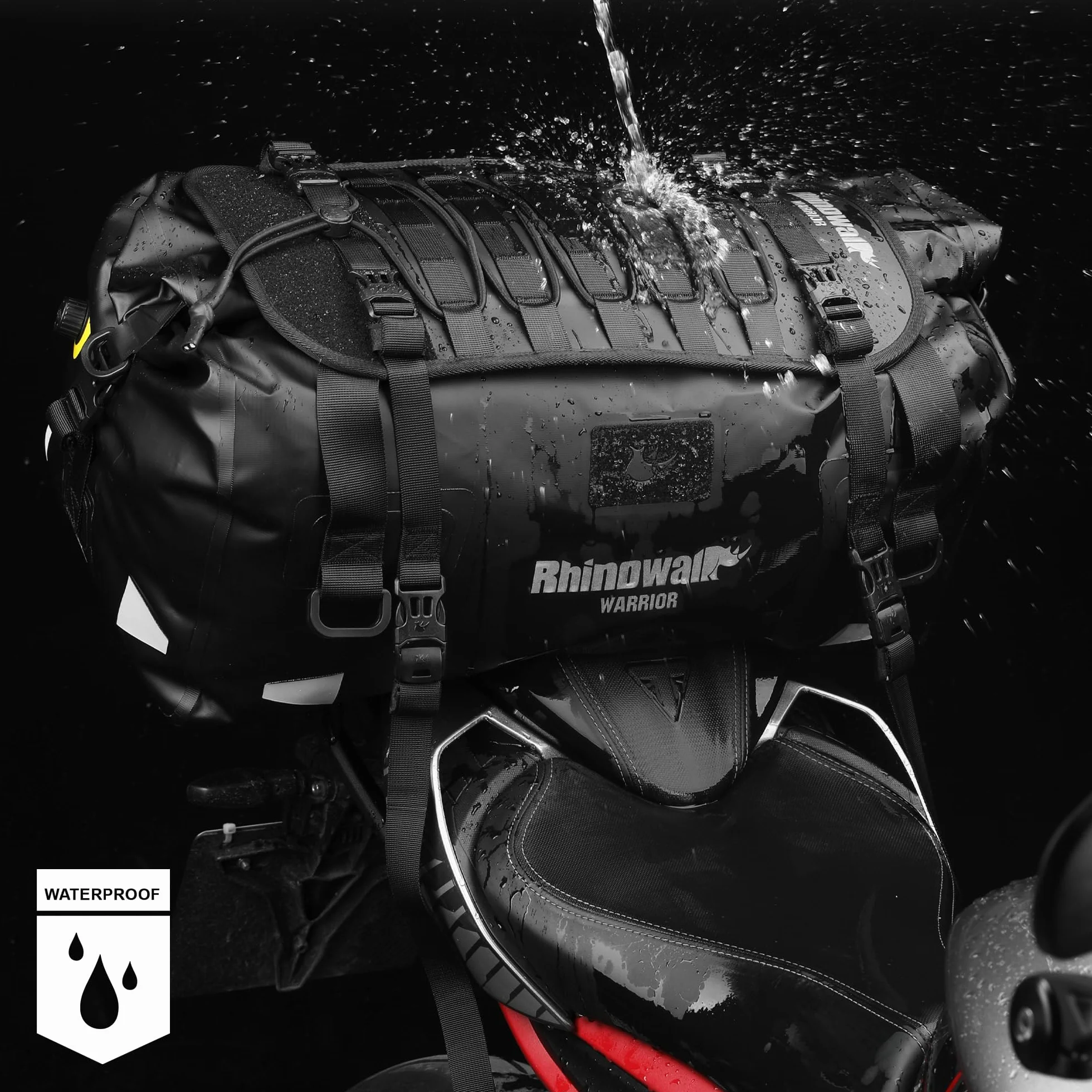 Rhinowalk Wodoodporna torba motocyklowa 20 l czarna
