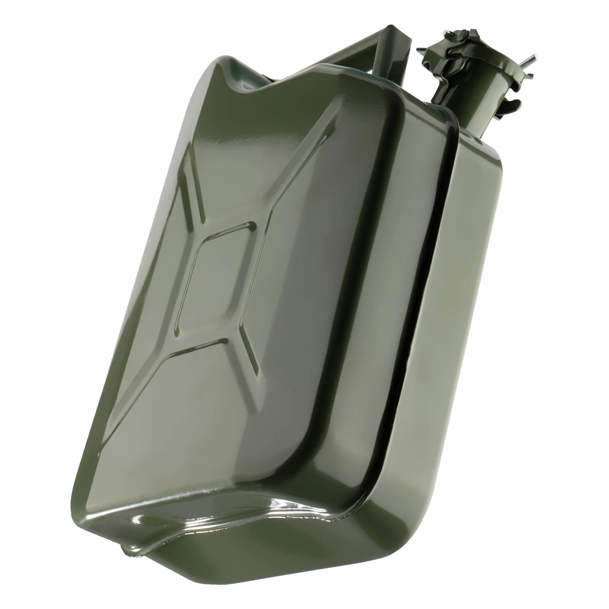 Kanister Metalowy 10L Na Paliwo, Olej, Benzynę, Baniak na Ropę Atest, Ciemnozielony Kanister Paliwowy 38 cm x 28 cm x 13 cm