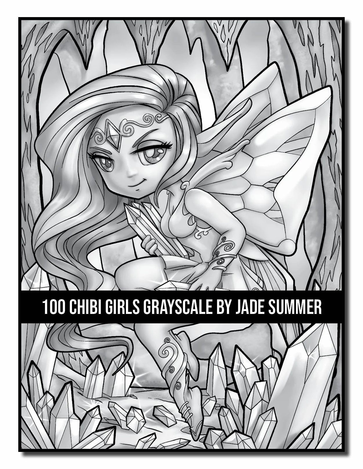 100 Chibi Girls Grayscale: An Adult Coloring Book Collection with Cute Girls, Fantasy, Horror, Christmas, and More!