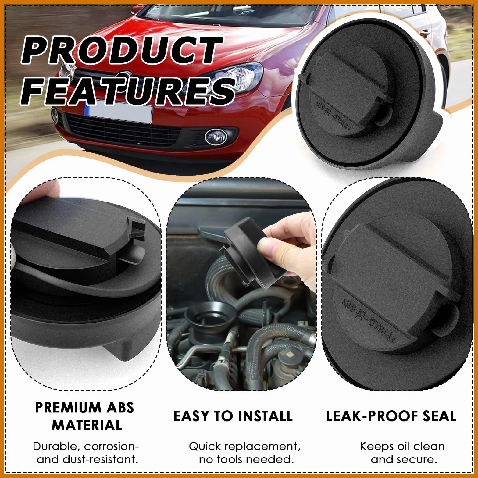 LPZMPZ Pokrywa do wlewu oleju z uszczelką 026103485A kompatybilna z VW Polo Golf Passat T4 T5 Caddy Bora Audi A1 A2 A3 A4 A6 A8 TT Seat Ibiza Leon Octavia Superb