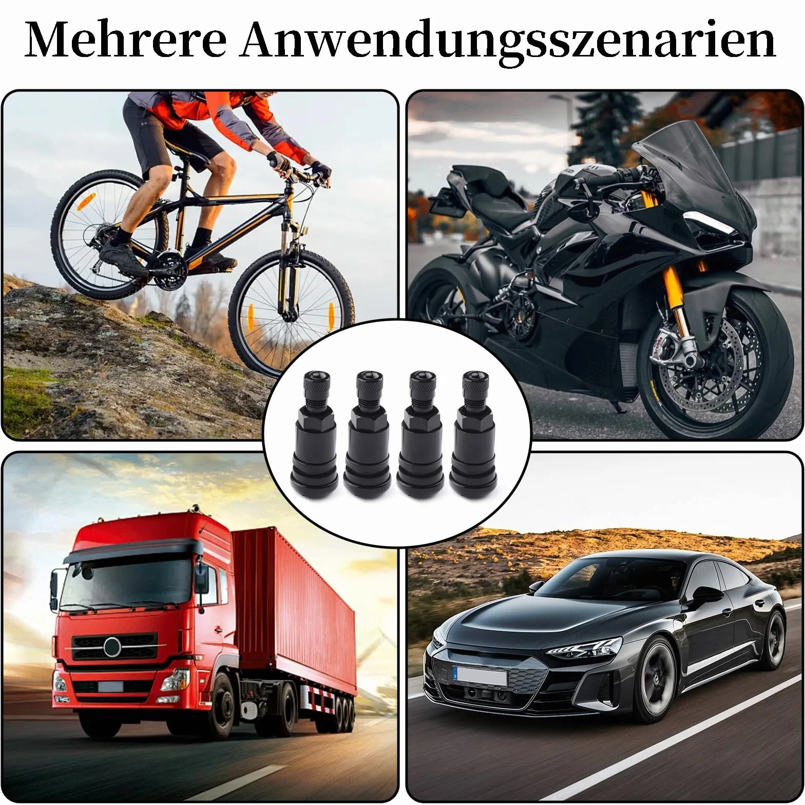 4 sztuki aluminiowych zaworów do opon, kolor czarny, TPMS525, wentyle felg, 11,3 mm, do samochodów, motocykli, pojazdów elektrycznych