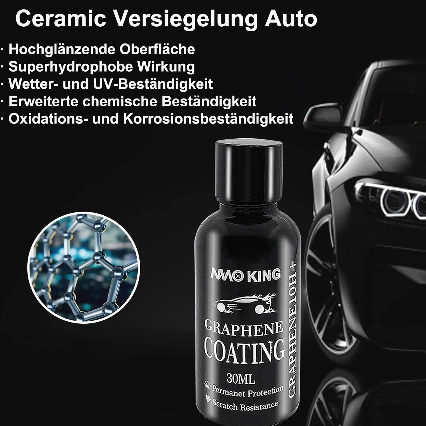 Ceramiczne uszczelnianie 10H, 30 ml powłoka grafenowo-nanoceramiczna do samochodów, super hydrofobowa