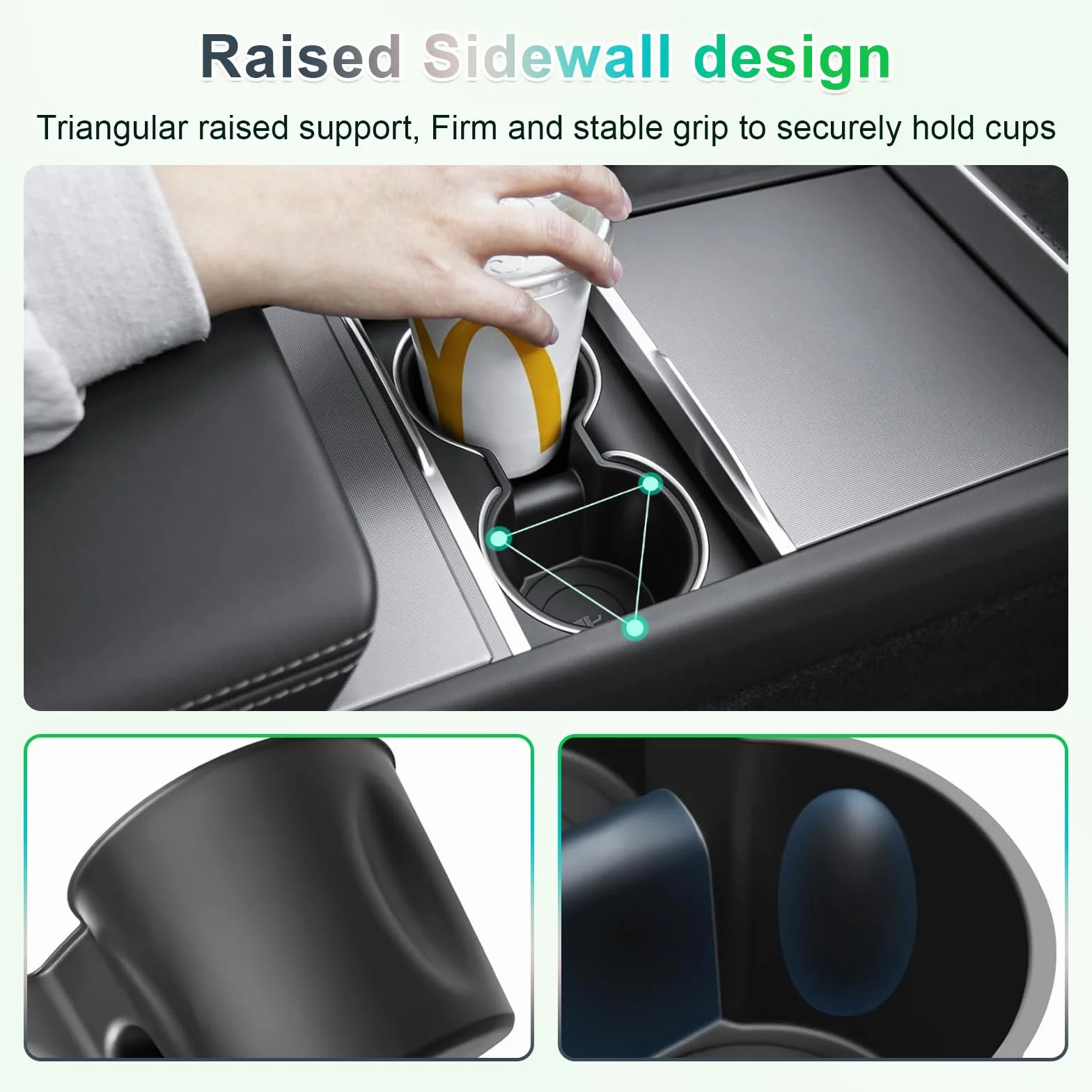 GAFAT Uchwyt na Napoje do Tesla Model Y Juniper Standard 2025 2026/ Model 3 Highland 2024-2026, Uchwyt na Nowego Kubki Konsoli Środkowej z Miękkiej Gumy TPE, Tesla Y 2025 Accessoires, Antypoślizgowy