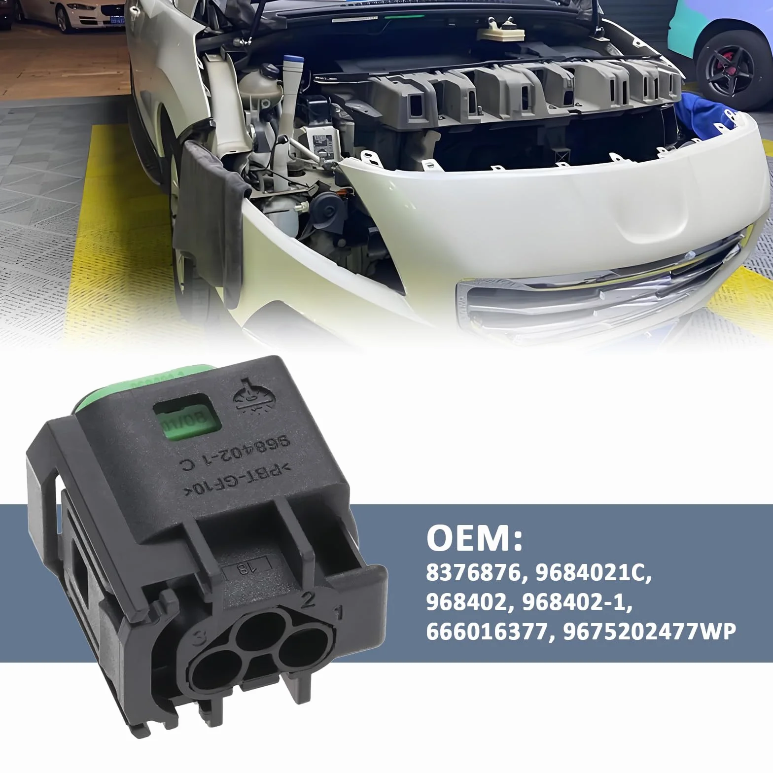 2 zestawy 3-pinowe wodoodporne złącze pedału czujnika radarowego samochodowego 968402-1, 966601 kompatybilne z BMW, kompatybilne z Peugeot, kompatybilne z Citroen