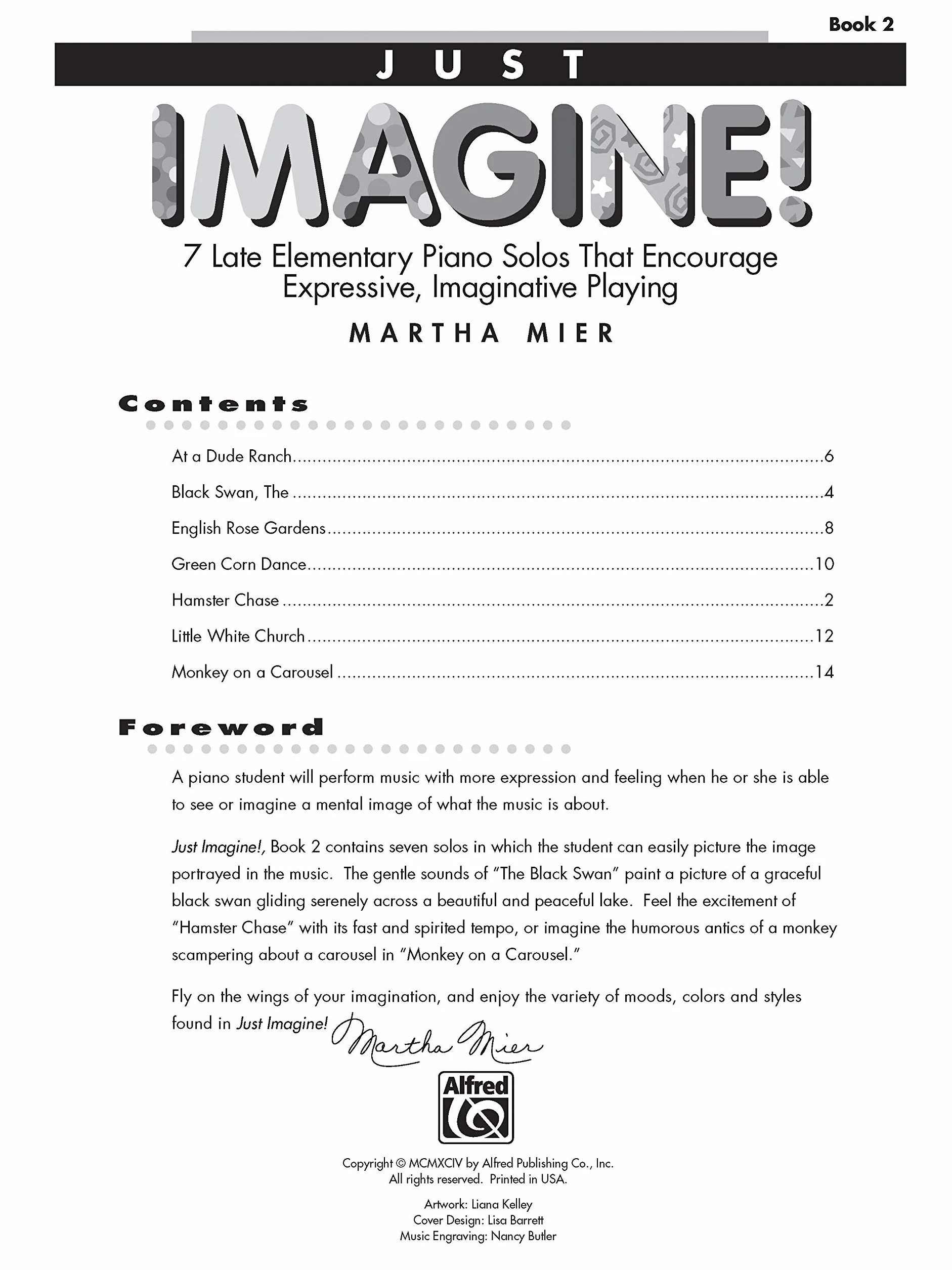 Martha mier : just imagine 2 - piano: 7 late elementary piano solos that encourage expressive, imaginative playing
