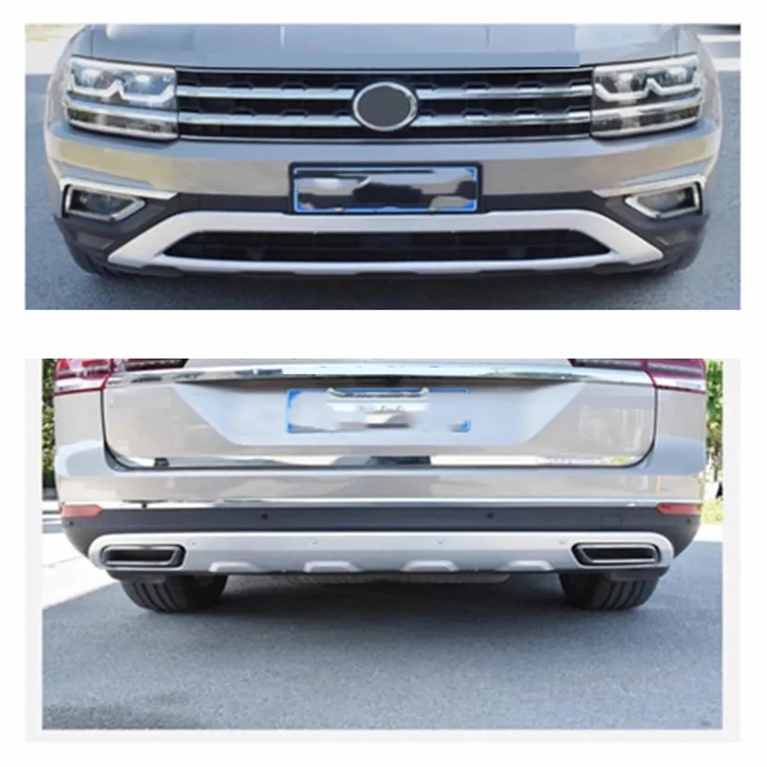 Zderzak przedni ze stali nierdzewnej do VW Teramont Atlas 2017 2018 z osłoną tylną