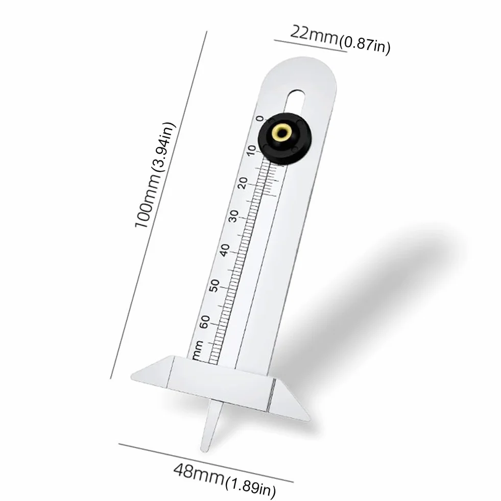Generic Miernik głębokości bieżnika opon, suwmiarka, 0-60 mm, narzędzie wielokrotnego użytku do monitorowania zużycia, rozdzielczość 0,01 mm, miernik głębokości opon samochodowych i motocyklowych