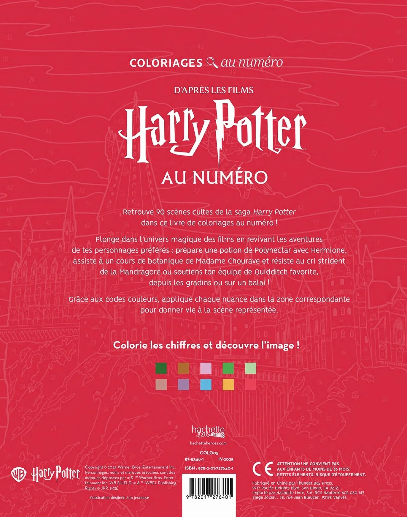 Harry Potter au numéro: Colorie les chiffres et découvre l'image