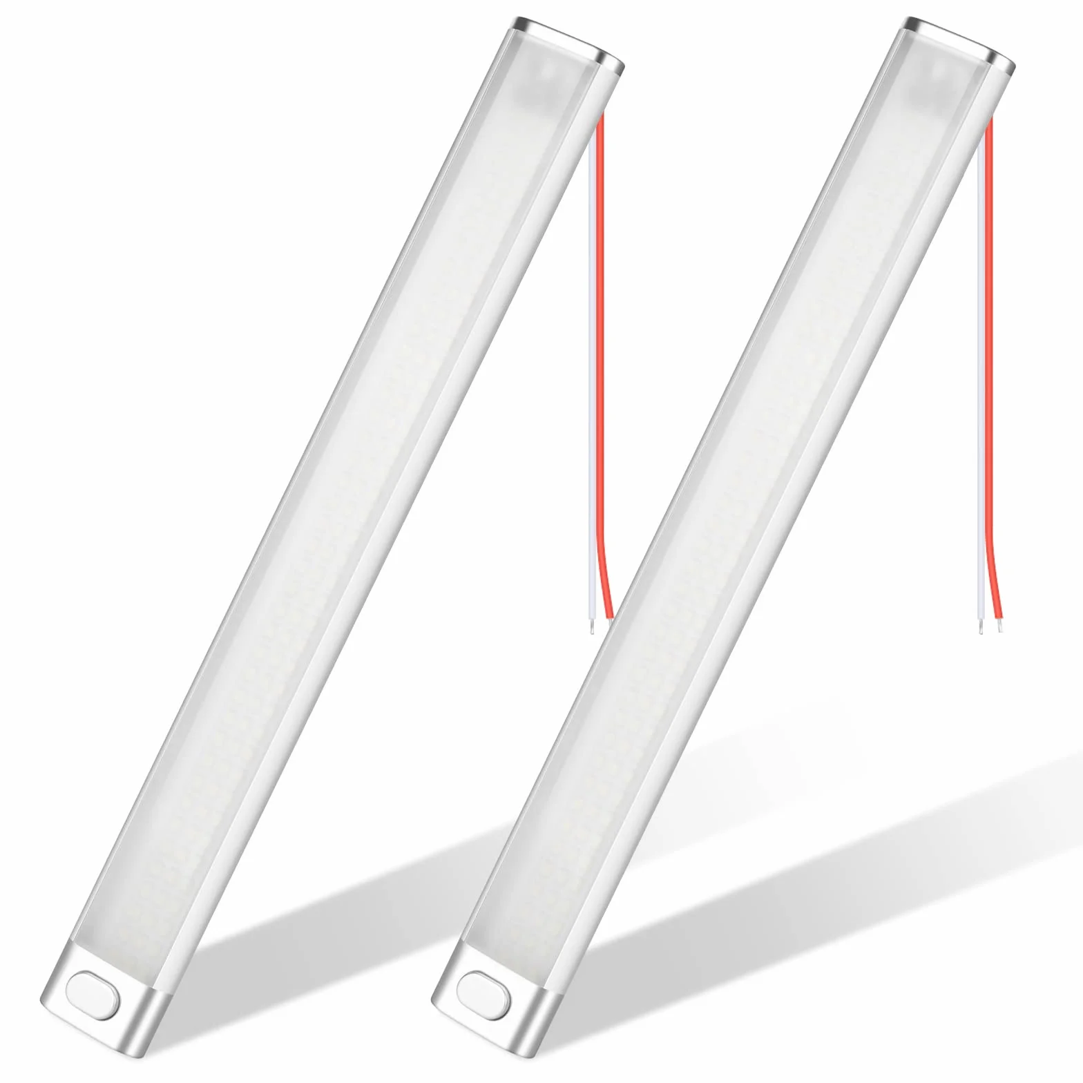 URAQT Uniwersalna Listwa Świetlna LED 120 LED, 30 cm, 12-85 V, Z Przełącznikiem i Przedłużaczem, Do Samochodu, Kampera, Furgonetki, Autobusu (2 szt.)