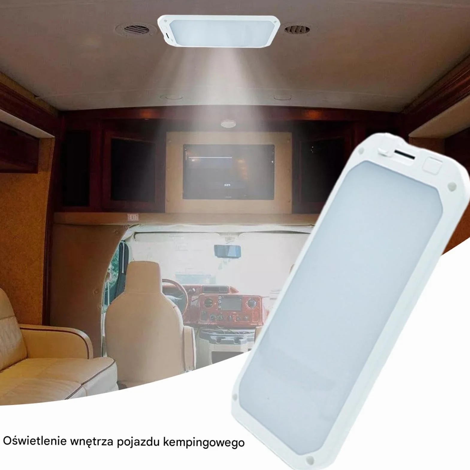 Światło sufitowe LED RV, światło wewnętrzne RV,RV Wewnętrzny mocowanie sufitowe LED LED | Ochrona wzroku trójkolorowa miękka lampa oświetlenia do podróży, biwakowania