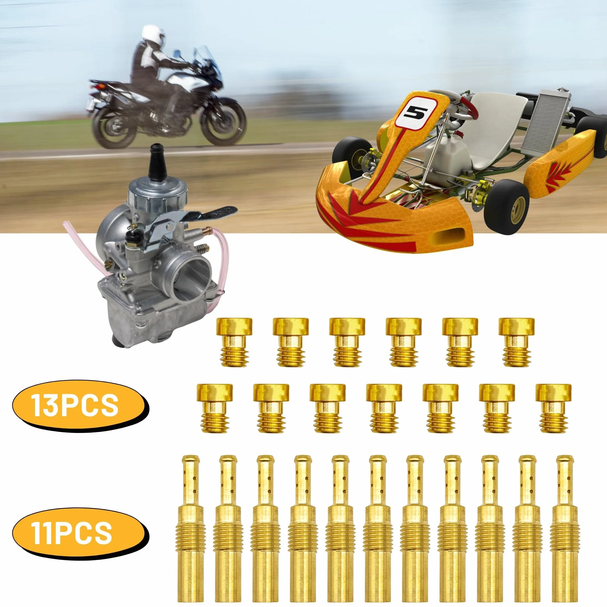 Zestaw dysz głównych i wolnych obrotów do gaźników Nibbi PWK Keihin Honda CVK Yamaha OKO GY6 PWM PE FCR-MX PJ