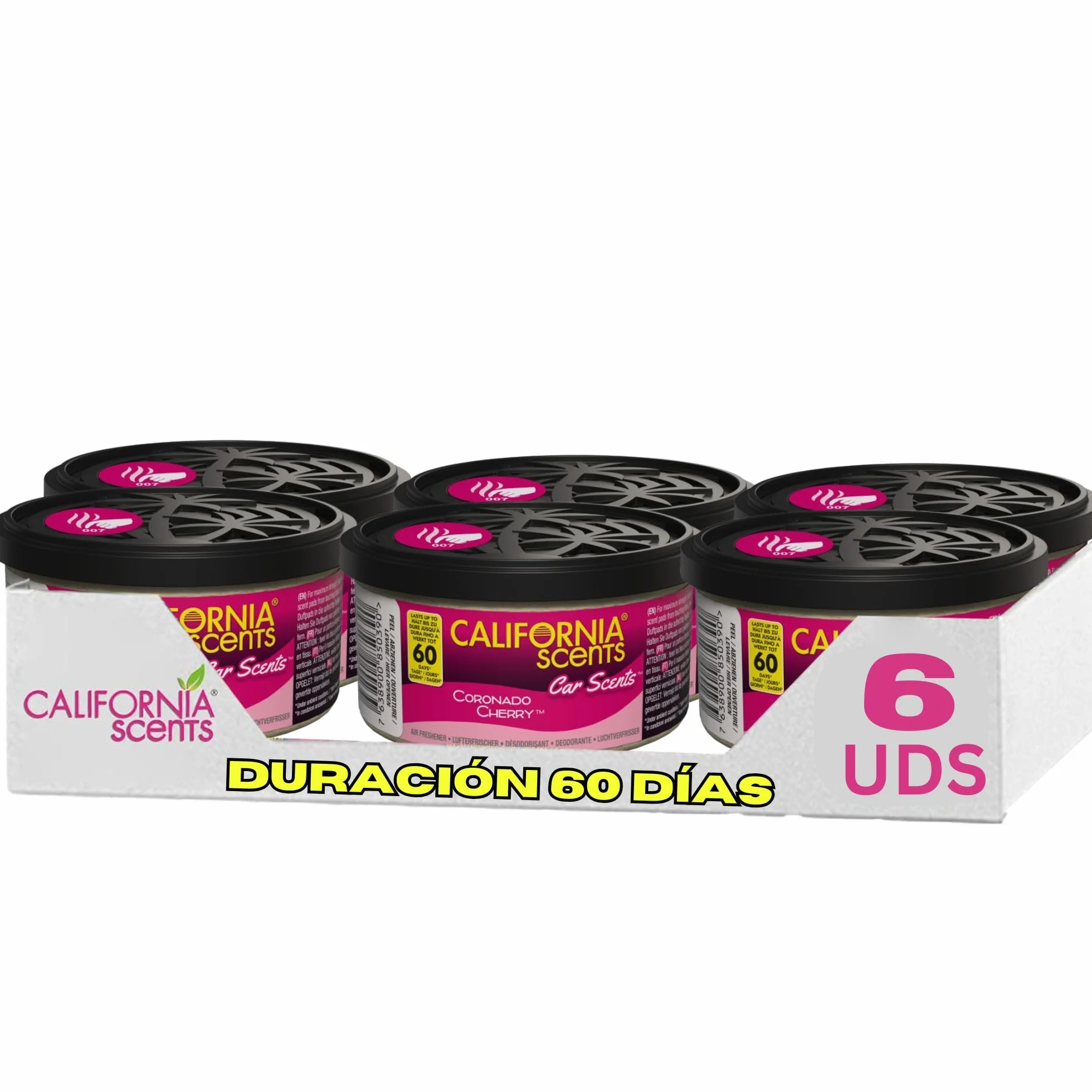 California Scents Coronado Cherry Odświeżacz Powietrza Samochodowy Domowy 6 sztuk