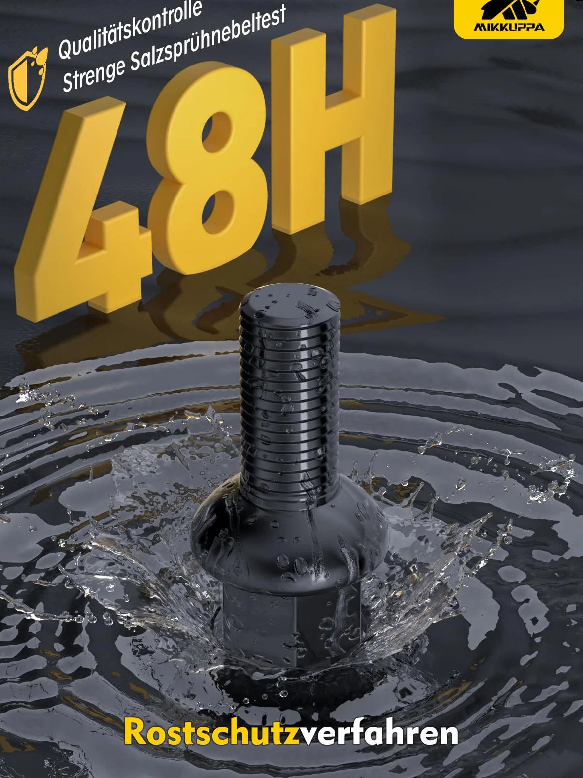 MIKKUPPA śruby do kół M14 x 1,5 długość trzpienia 27 mm ściągacz kulkowy R13 rozmiar klucza 17 mm czarne