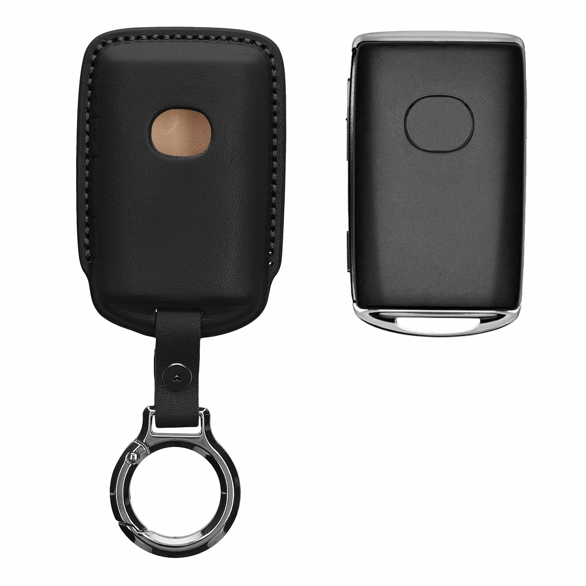 kwmobile Skórzane etui ochronne na kluczyki samochodowe, premium, kompatybilne z Mazda 3 przyciski, CX30, CX50, CX60, CX90, MX-30, etui na klucze, czarne