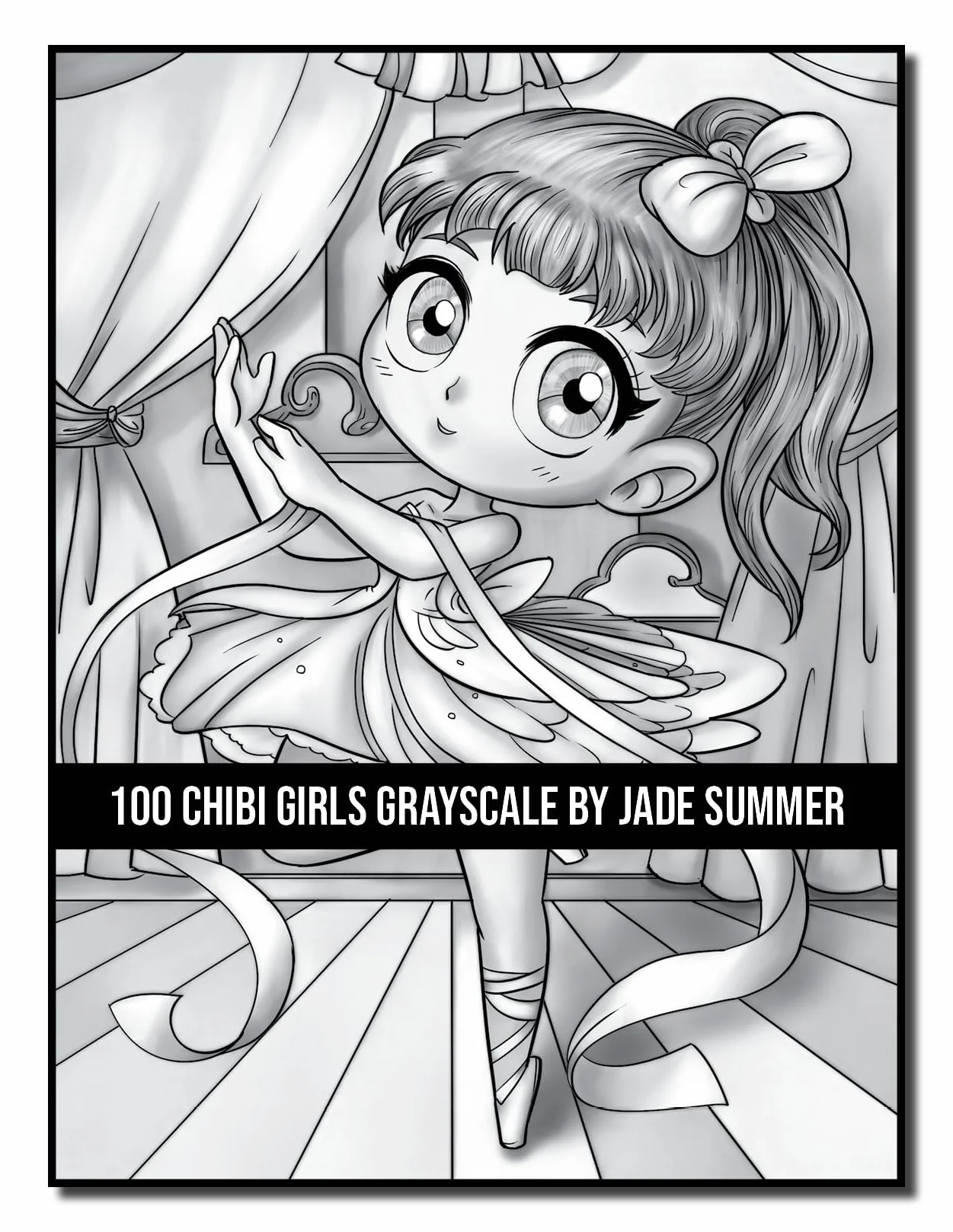 100 Chibi Girls Grayscale: An Adult Coloring Book Collection with Cute Girls, Fantasy, Horror, Christmas, and More!