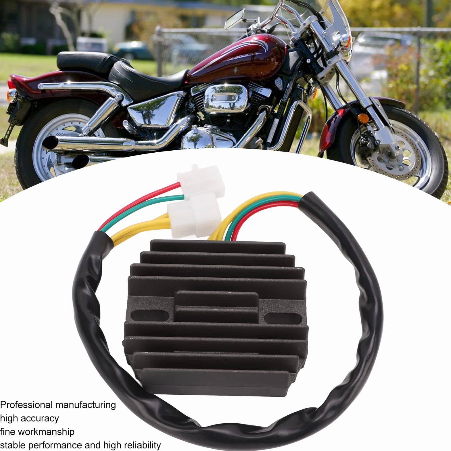 Regulator Napięcia Motocykla, 12V 5-przewodowy Regulator Napięcia Prostownik Zamiennik Akcesoriów Motocyklowych dla VZ800 MARAUDER 1997-2004
