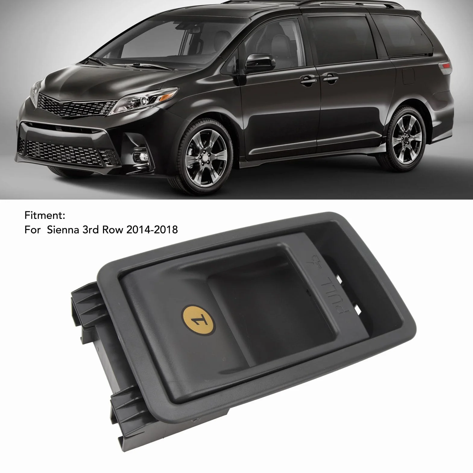 Sienna 3. Rząd Szary Ergonomiczne Dopasowanie do Uchwytu Zwalniającego Zatrzask Siedziska OE 7290908011B2 2014-2018