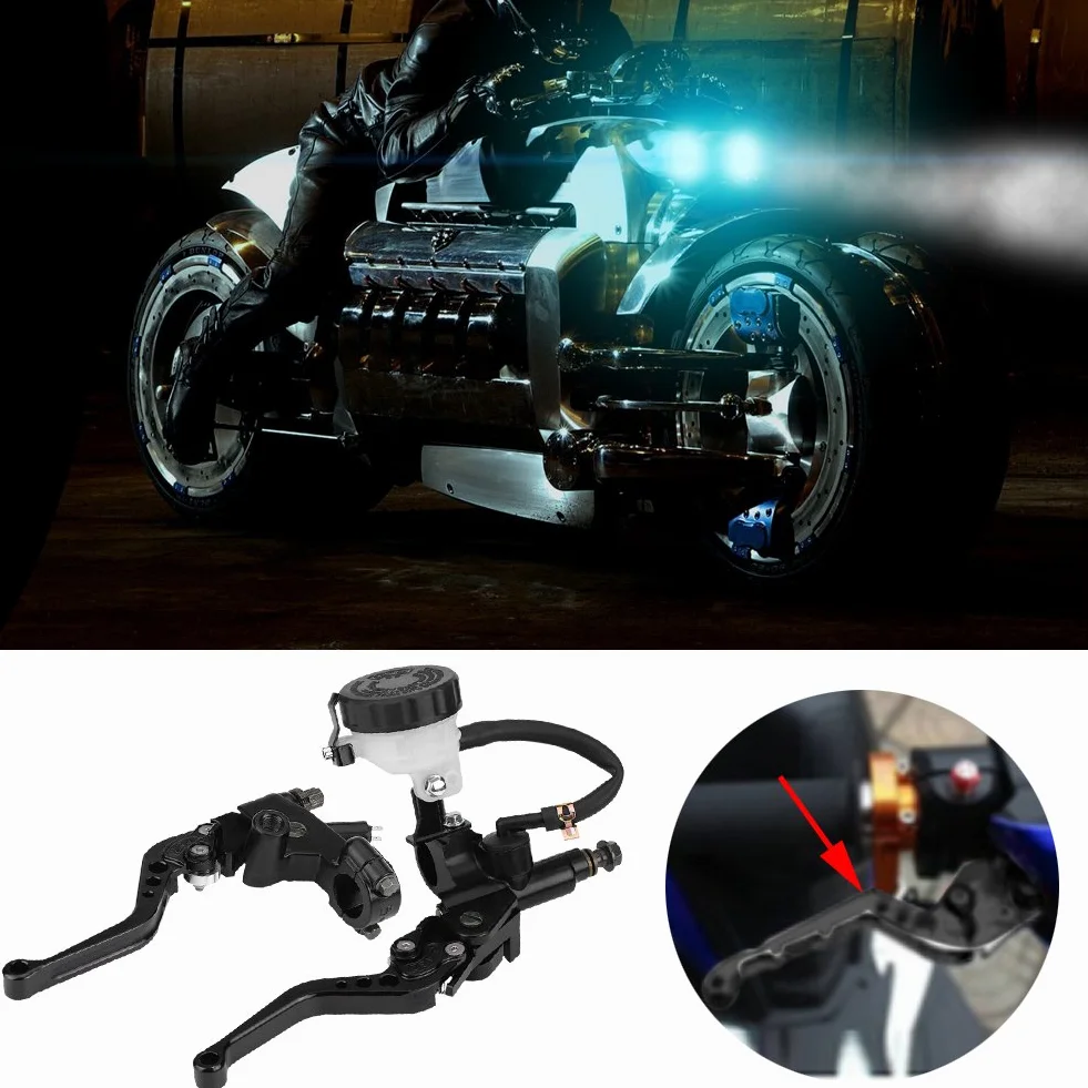Motorcycle Brake Master Cylinder, Universal 7/8 (22 mm) Motorcycle Hamure Hamurek Master Cylinder Zbiornik Zestaw Zestaw Burek