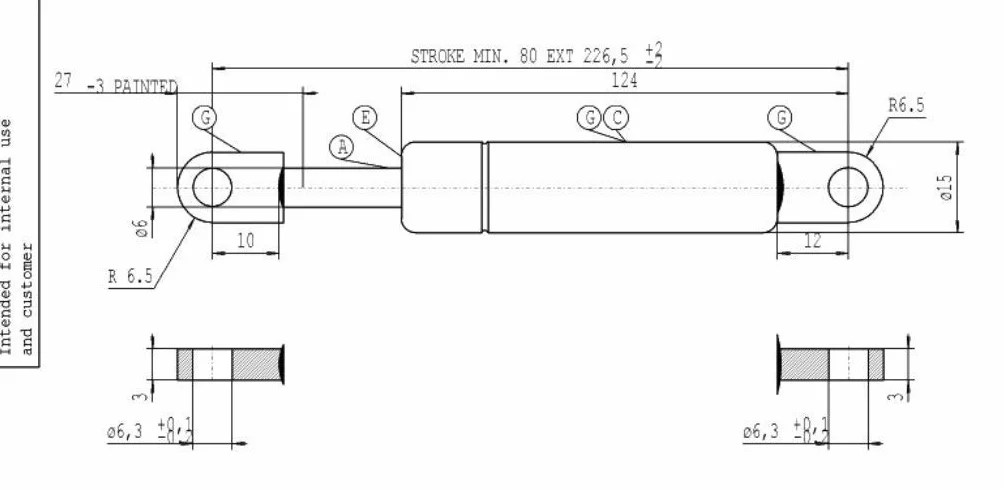 Stabilus 3268KI sprężyna gazowa