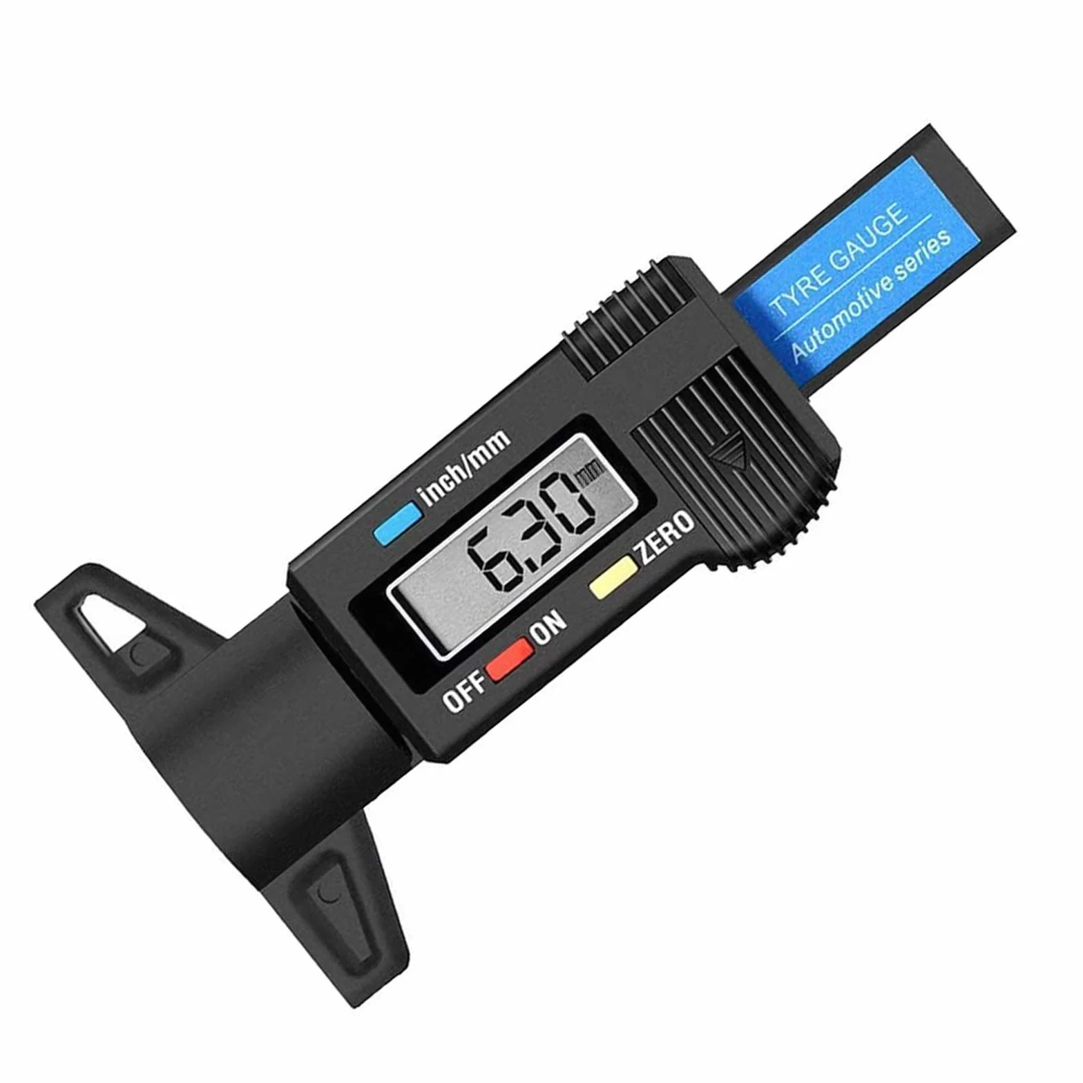 RUIZHI Miernik głębokości bieżnika opon, profil opon, cyfrowy miernik głębokości, wyświetlacz LCD, 0-25,4 mm, suwmiarka do samochodów osobowych, vanów, ciężarówek