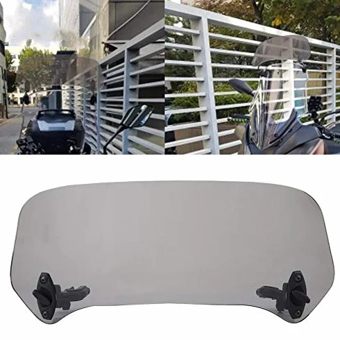 Uniwersalne Rozszerzenie Przedniej Szyby Motocykla, 28 Cm Deflektor Spojlera Zmodyfikowana Przednia Szyba, Dodaj Deflektor Wiatru Zmodyfikowana Przednia Szyba(Wędzone małe)