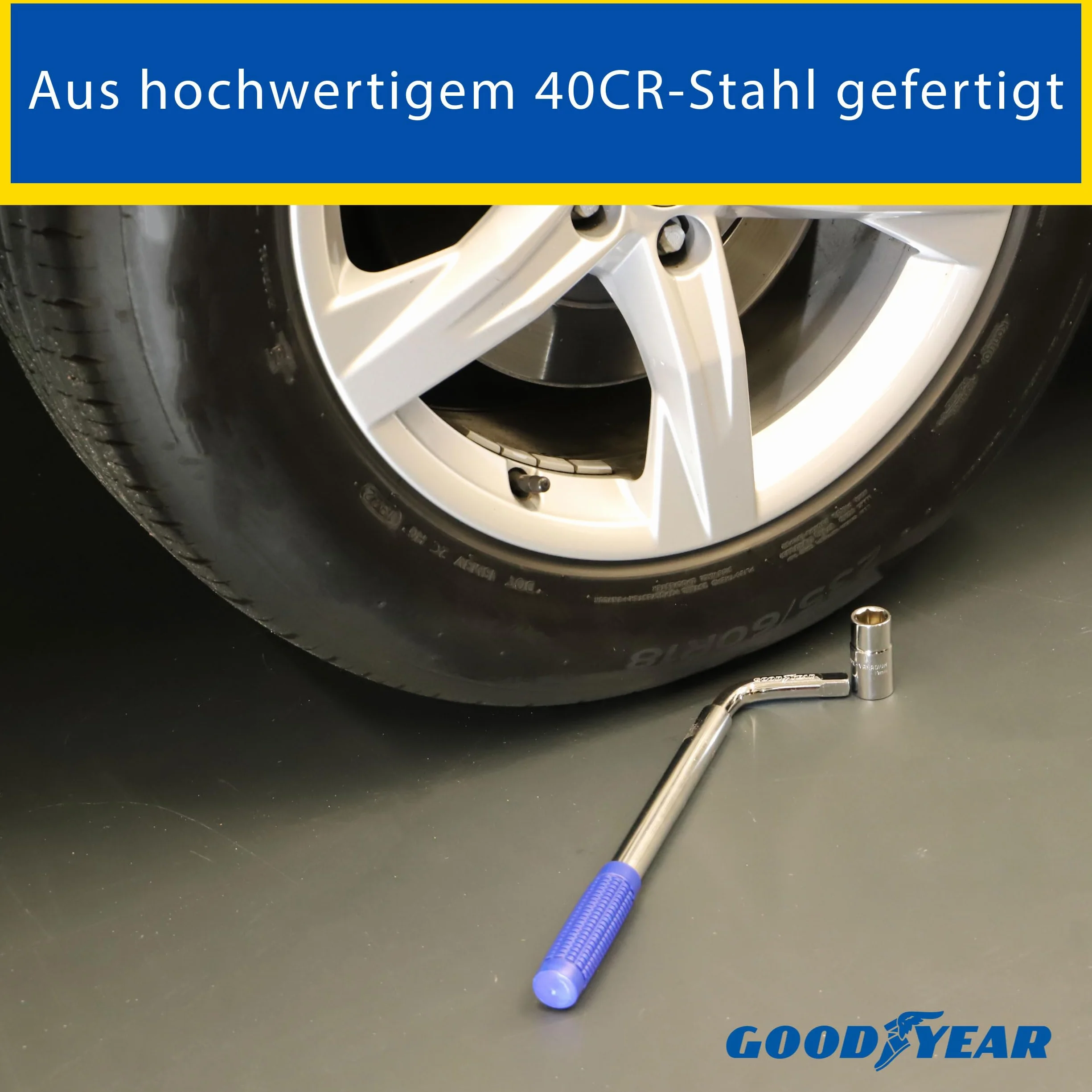 Goodyear Klucz do Kół 17-19 mm Niebieski Srebrny 24x15x2 cm 1 kg