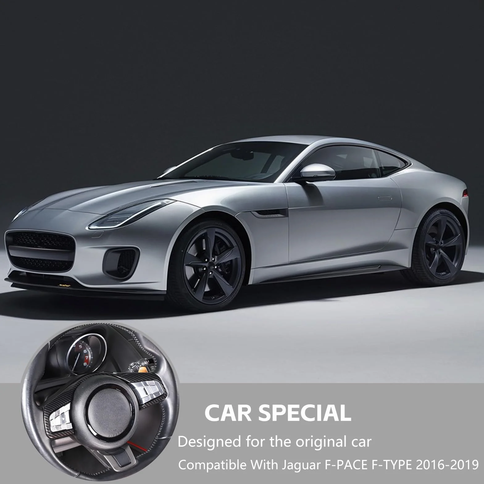 Styl włókna węglowego ABS plastikowa kierownica dekoracja ramy ramy dla Jag F-Pace F-TYPE XF/XFL