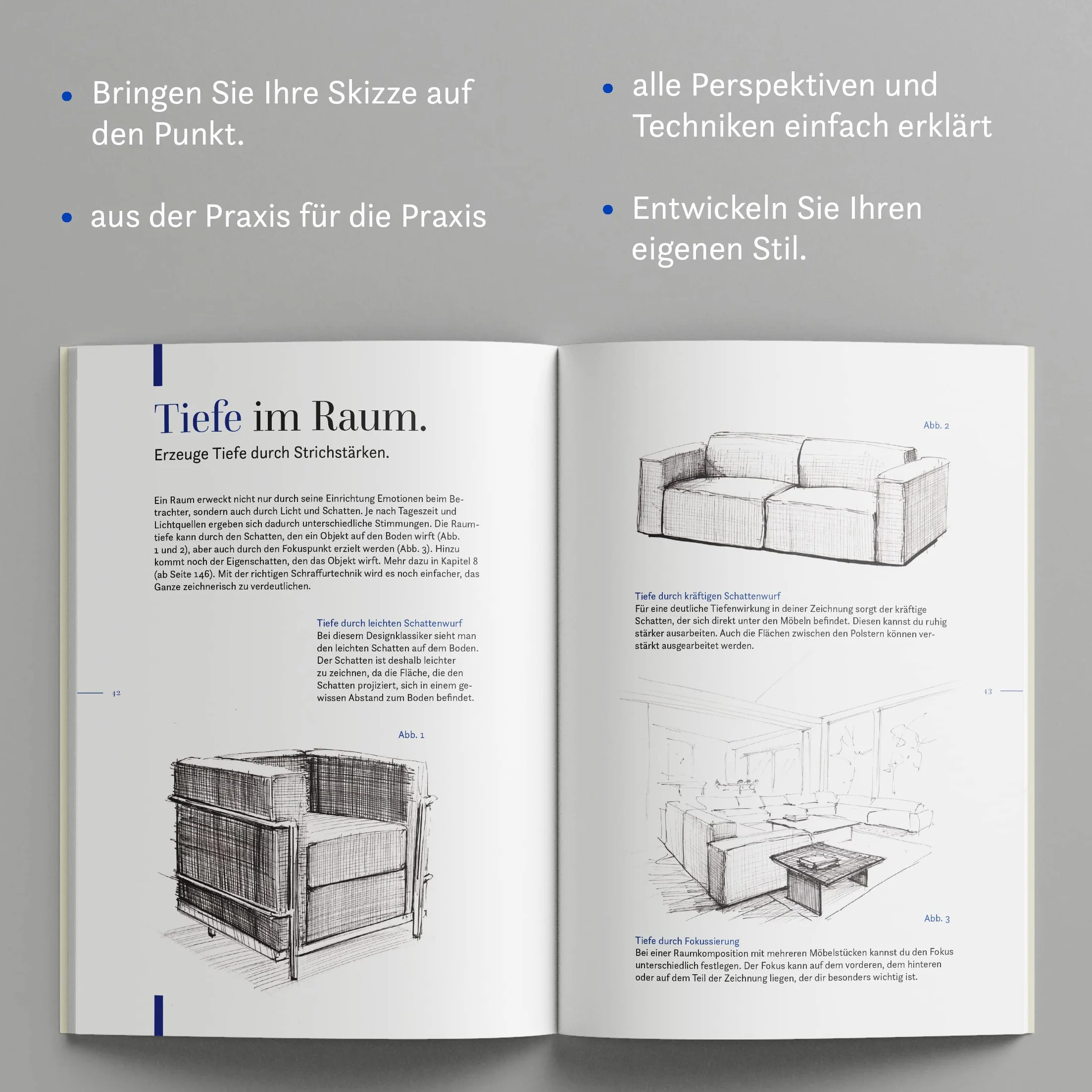 Innenarchitektur zeichnen leicht gemacht: schnell und einfach zeichnen lernen. Das Innenarchitekturbuch mit verständlichen Anleitungen, Übungen, Tipps und Tricks.: 3