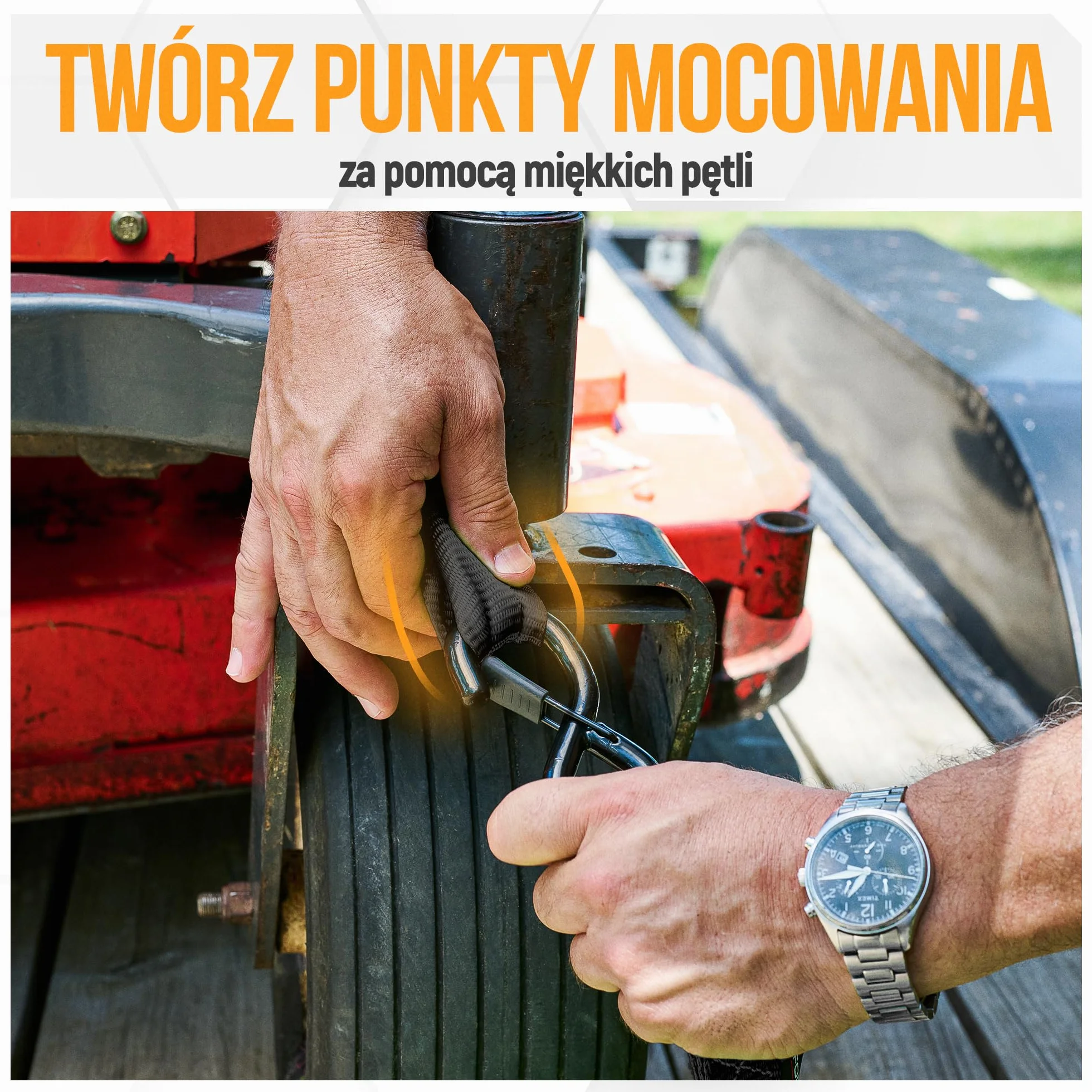 FORTEM Pas Transportowy, Pas Mocujący 2362 kg, Pas Transportowy z Napinaczem 304.8 cm, Pas Zabezpieczający Zestaw 4, Pas Transportowy z Klamrą, Gumowe Uchwyty, Powlekane Metalowe Haki, Futerał