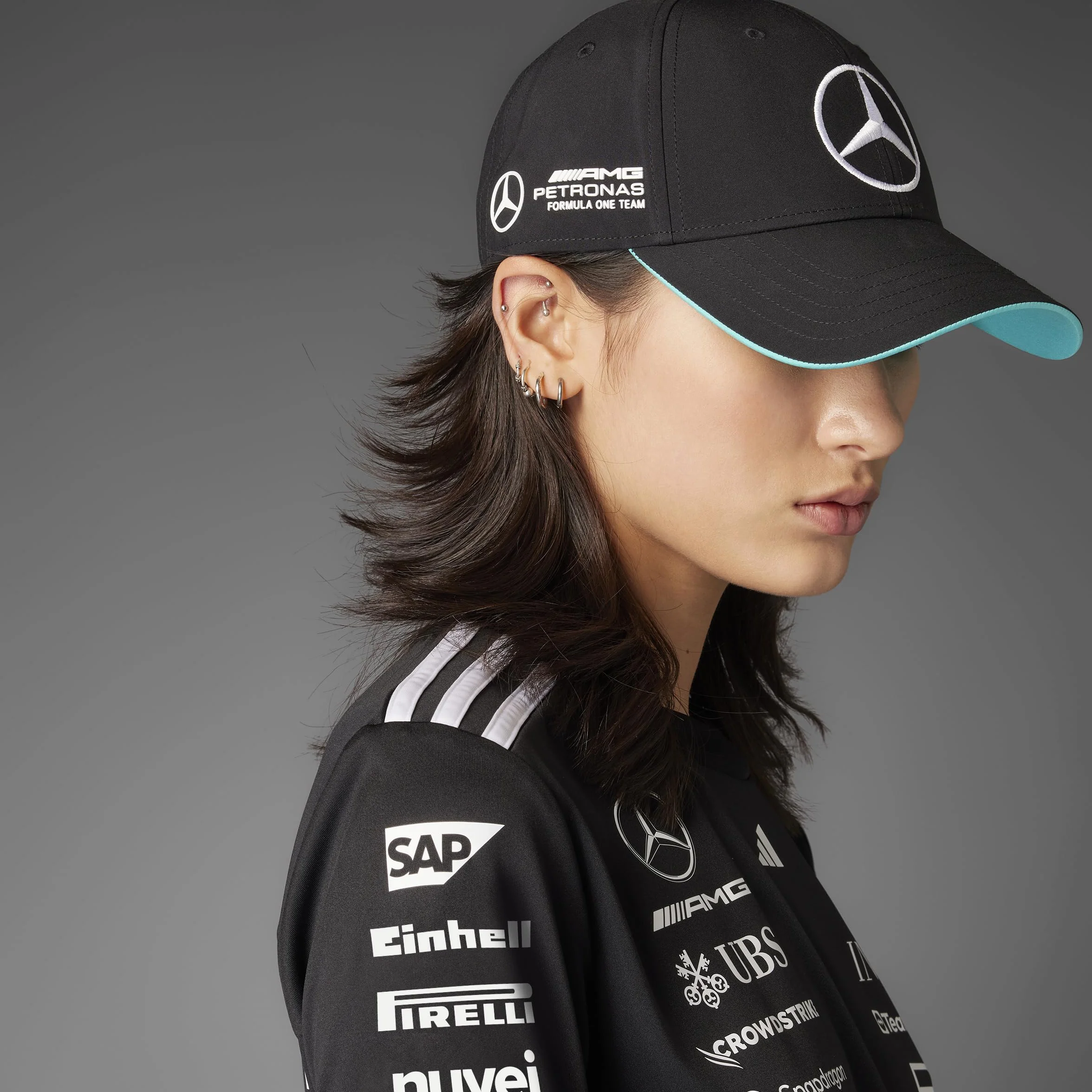 Adidas Uniseks MERCEDES AMG PETRONAS FORMULA ONE TEAM DRIVER CAP, black/white, L