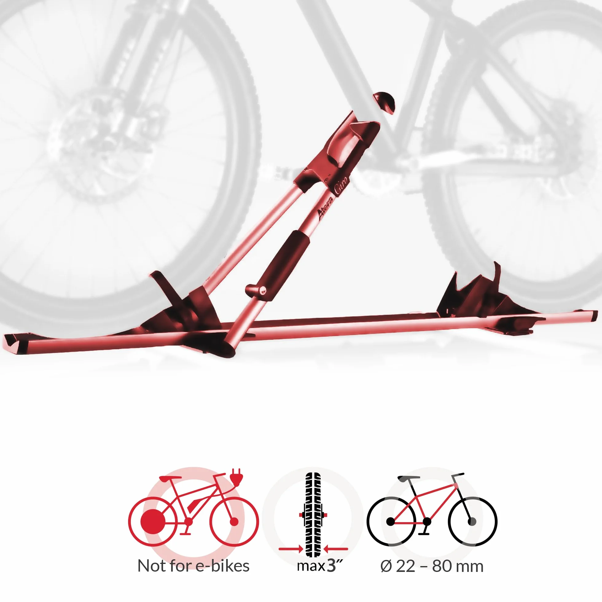 Atera 08227 Bagażnik rowerowy Giro AF+, aluminium, srebrny - bagażnik dachowy do samochodu osobowego na 1 rower, do 17 kg ładowności