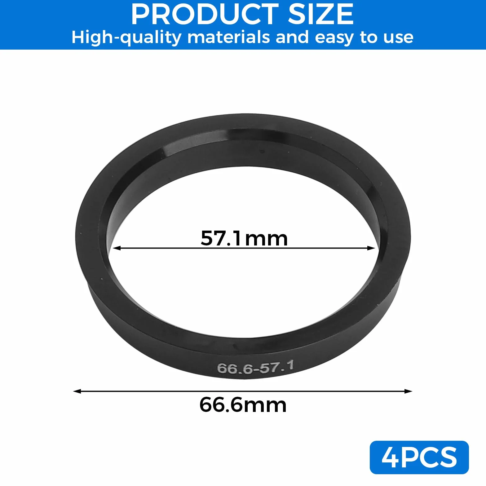 VOSSOT pierścienie centrujące 66,6 na 57,1 mm adapter do felg aluminiowych